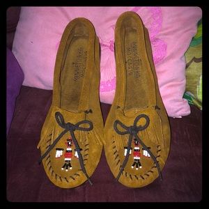 Vintage Minnetonka Beaded Eagle🦅Moccasins NWOT
